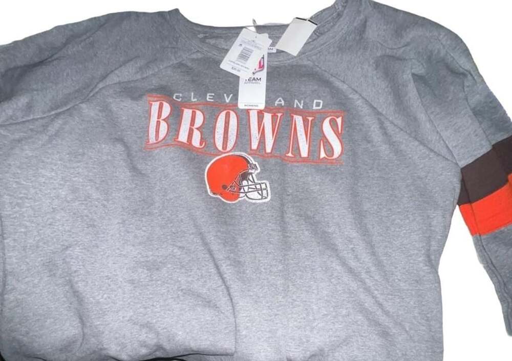 NFL Team Apparel Cleveland Browns Women's Gray Sweatshirt